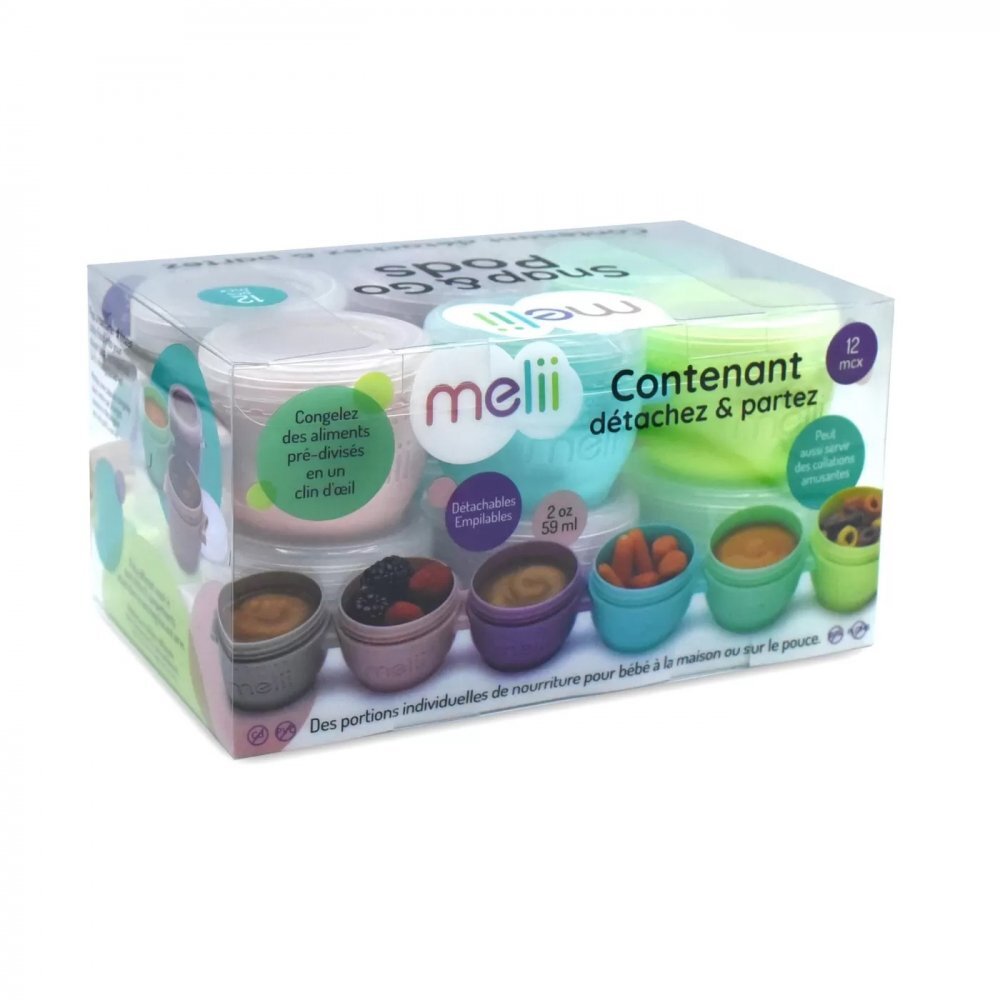 Melii Set 12 recipiente silicon SnapGo 59 ml