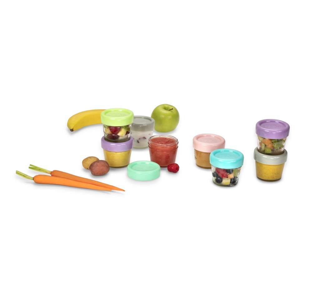 Melii Set 12 recipiente sticla pentru hrana bebe 118 ml