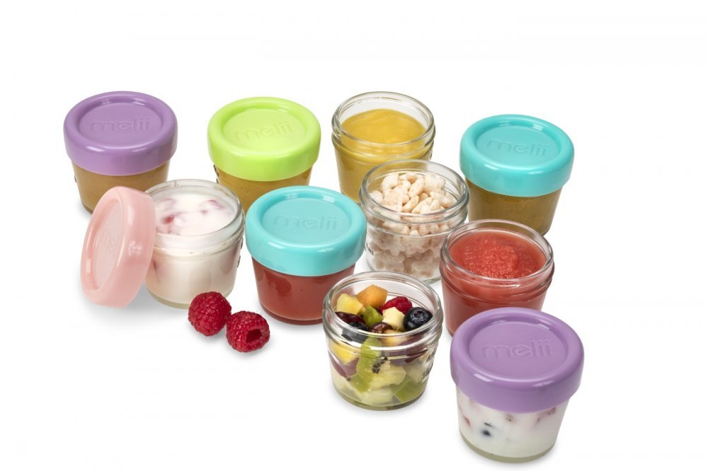 Melii Set 12 recipiente sticla pentru hrana bebe 118 ml