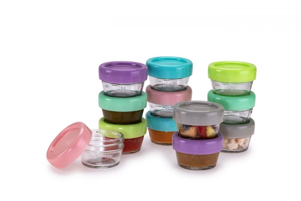Melii Set 12 recipiente sticla pentru hrana bebe 59 ml