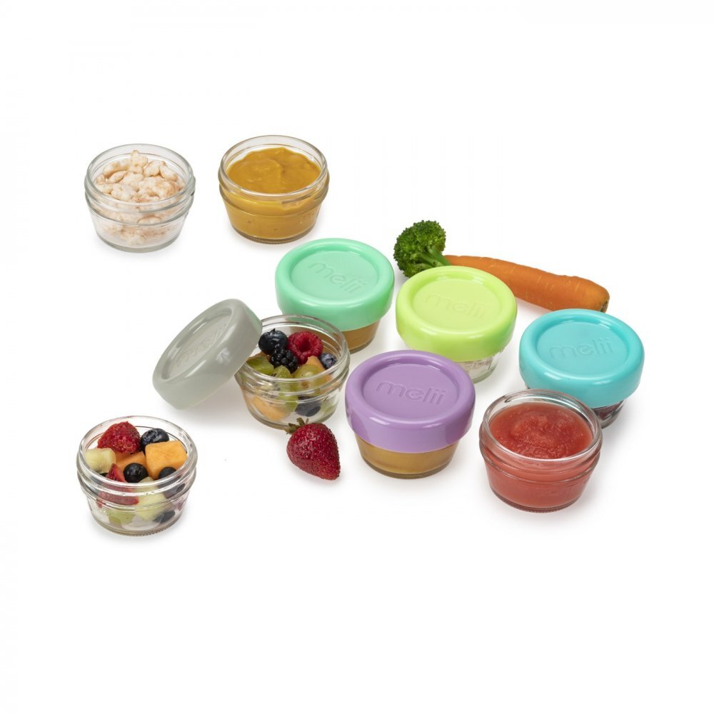 Melii Set 12 recipiente sticla pentru hrana bebe 59 ml