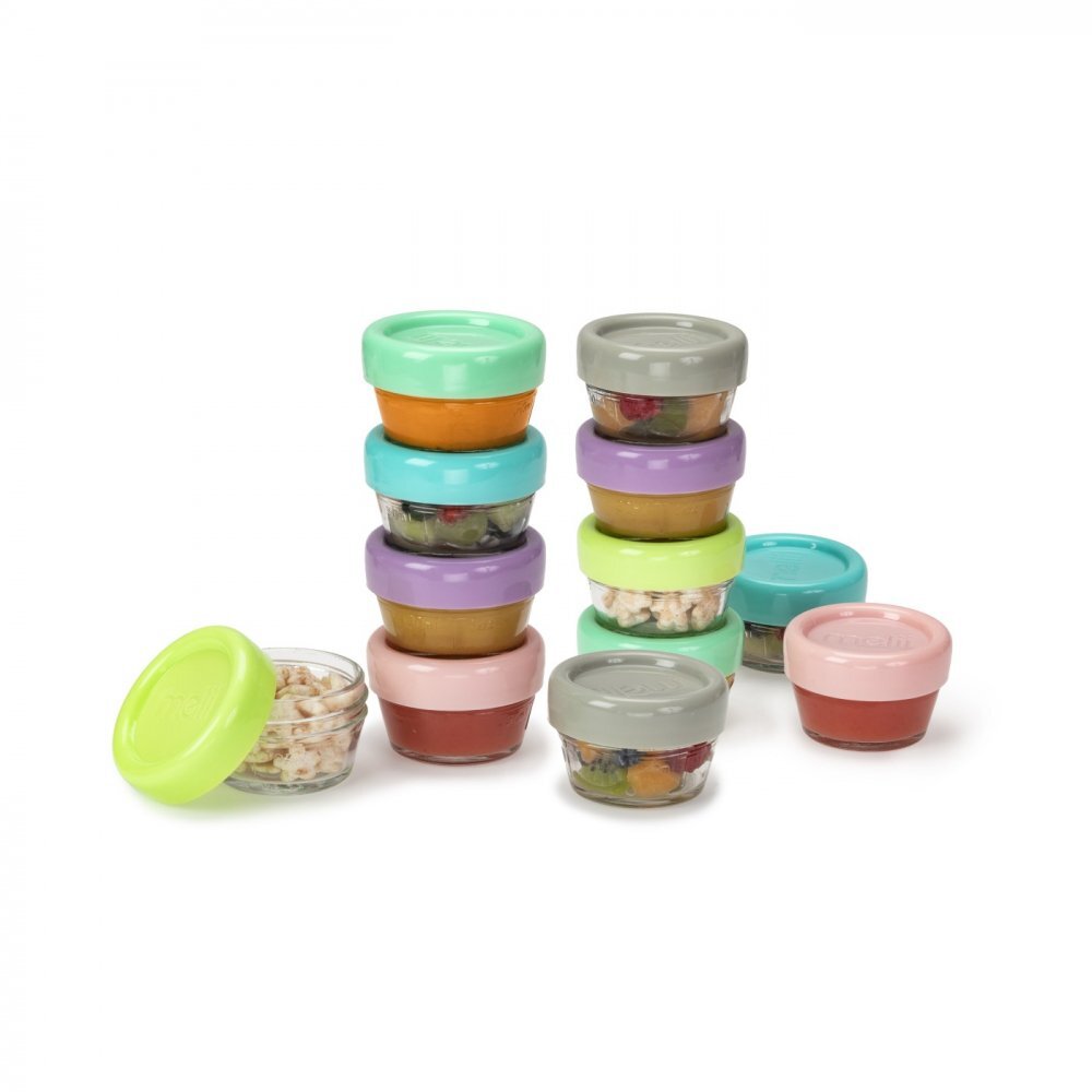 Melii Set 12 recipiente sticla pentru hrana bebe 59 ml