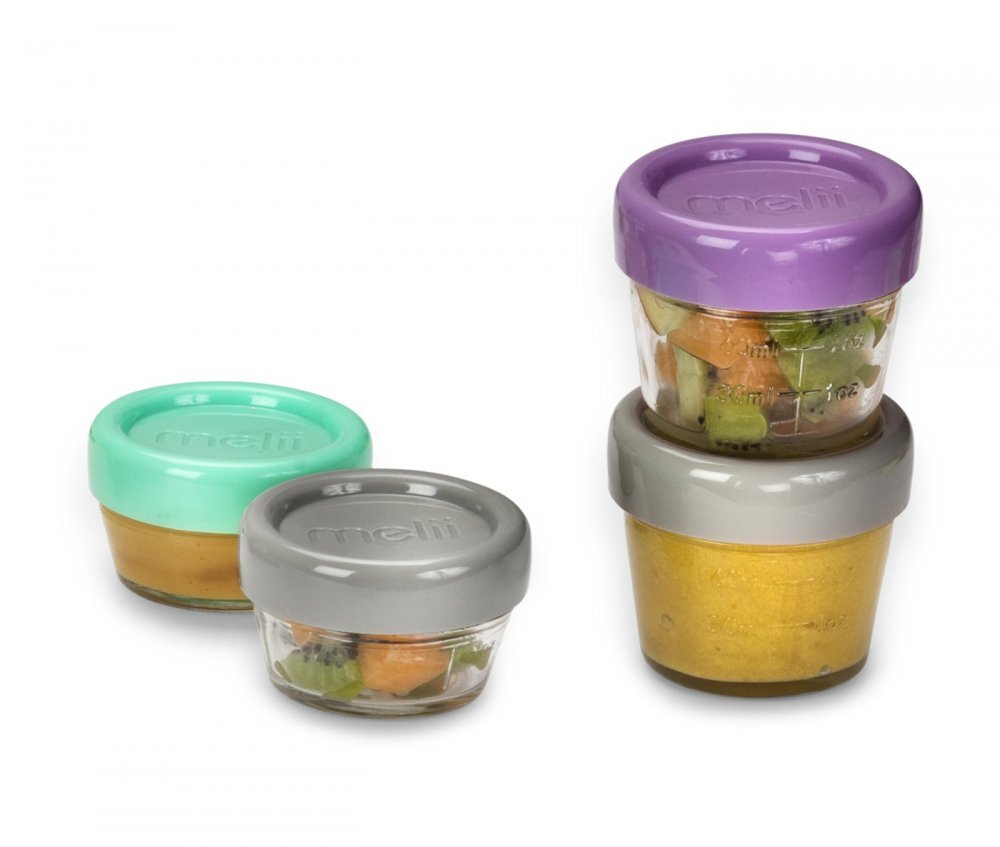Melii Set 12 recipiente sticla pentru hrana bebe 6x59 ml + 6x118 ml