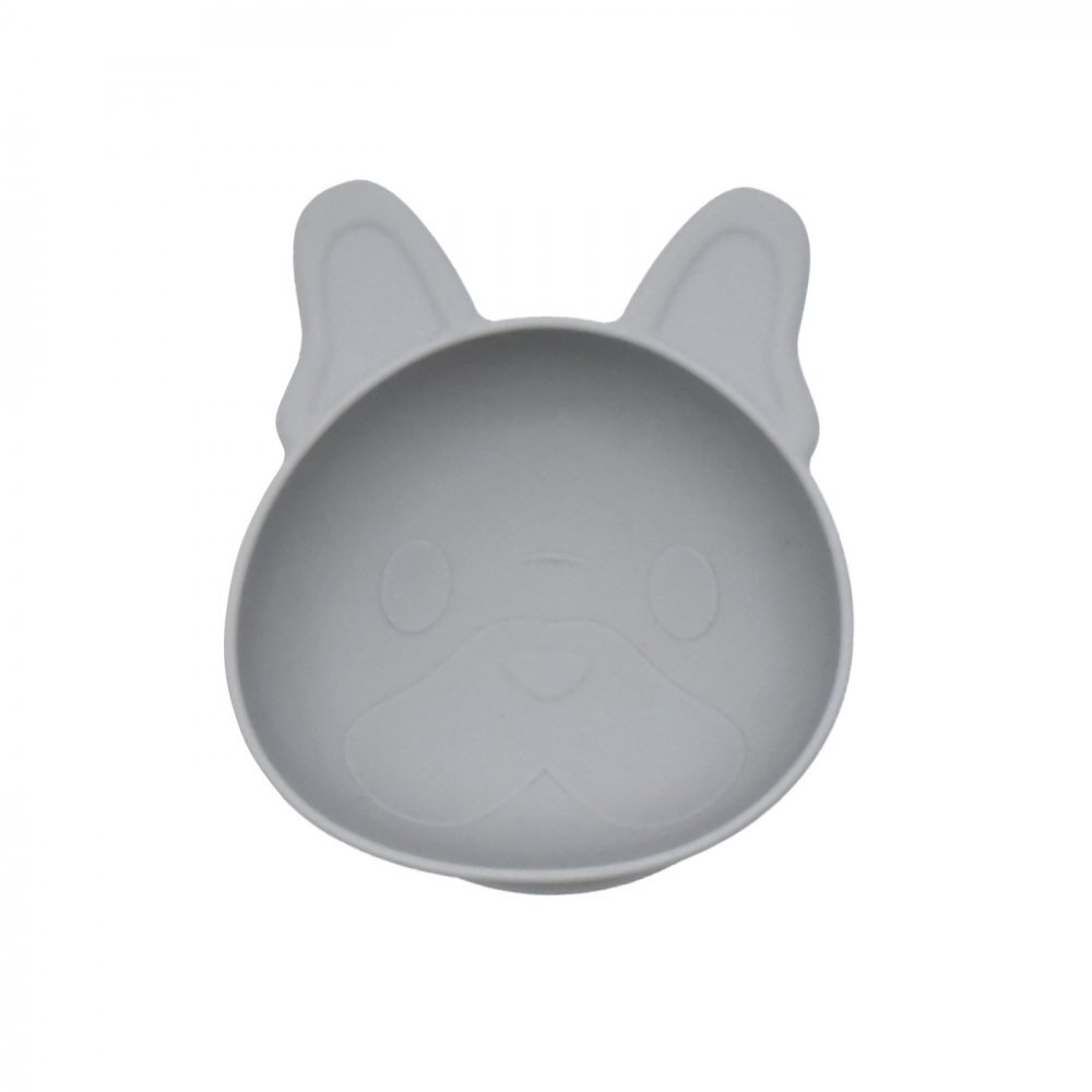 Melii Set 2 castronele cu ventuza din silicon model bulldog