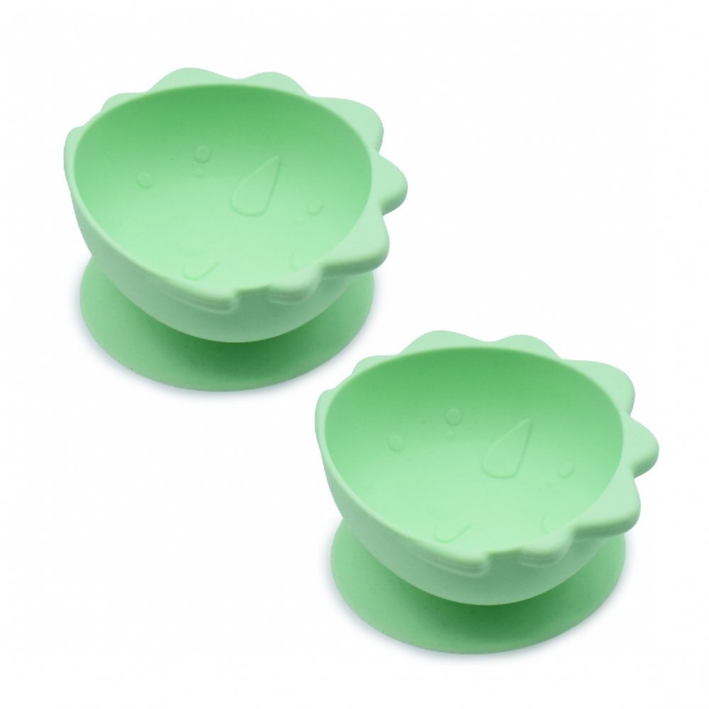 Melii Set 2 castronele cu ventuza din silicon model dinozaur