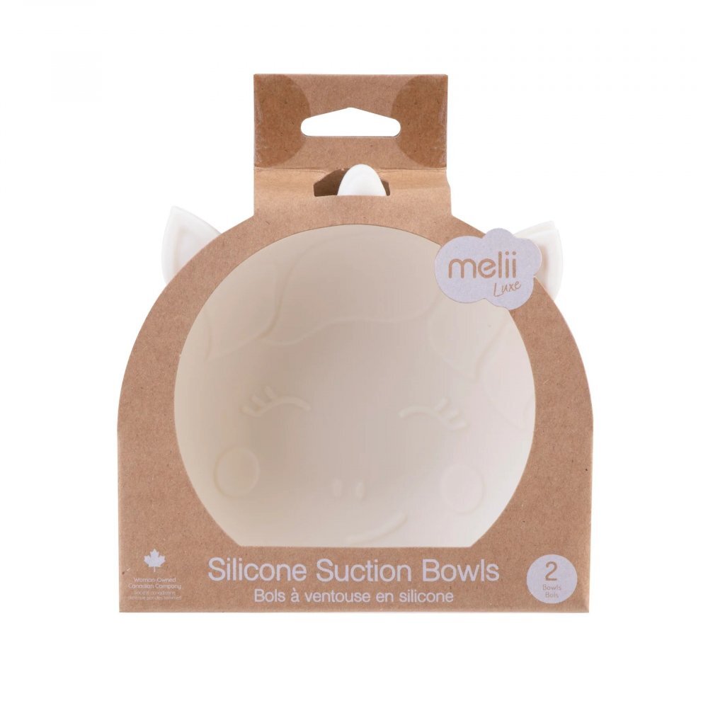 Melii Set 2 castronele cu ventuza Luxe Unicorn din silicon
