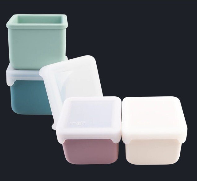 Melii Set 2 recipiente blush berry in silicon