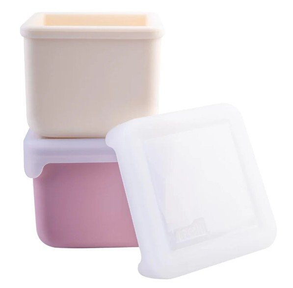 Melii Set 2 recipiente blush berry in silicon