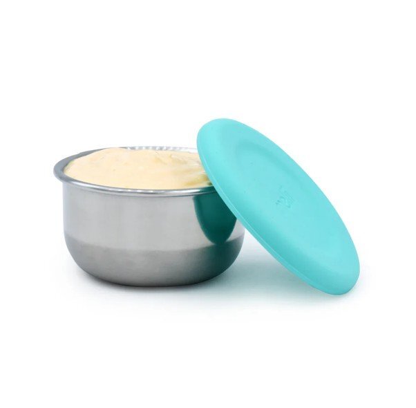 Melii Set 3 recipiente mini bleu mint lime din inox cu capac silicon