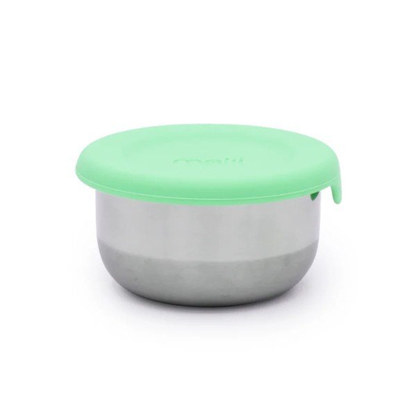 Melii Set 3 recipiente mini bleu mint lime din inox cu capac silicon