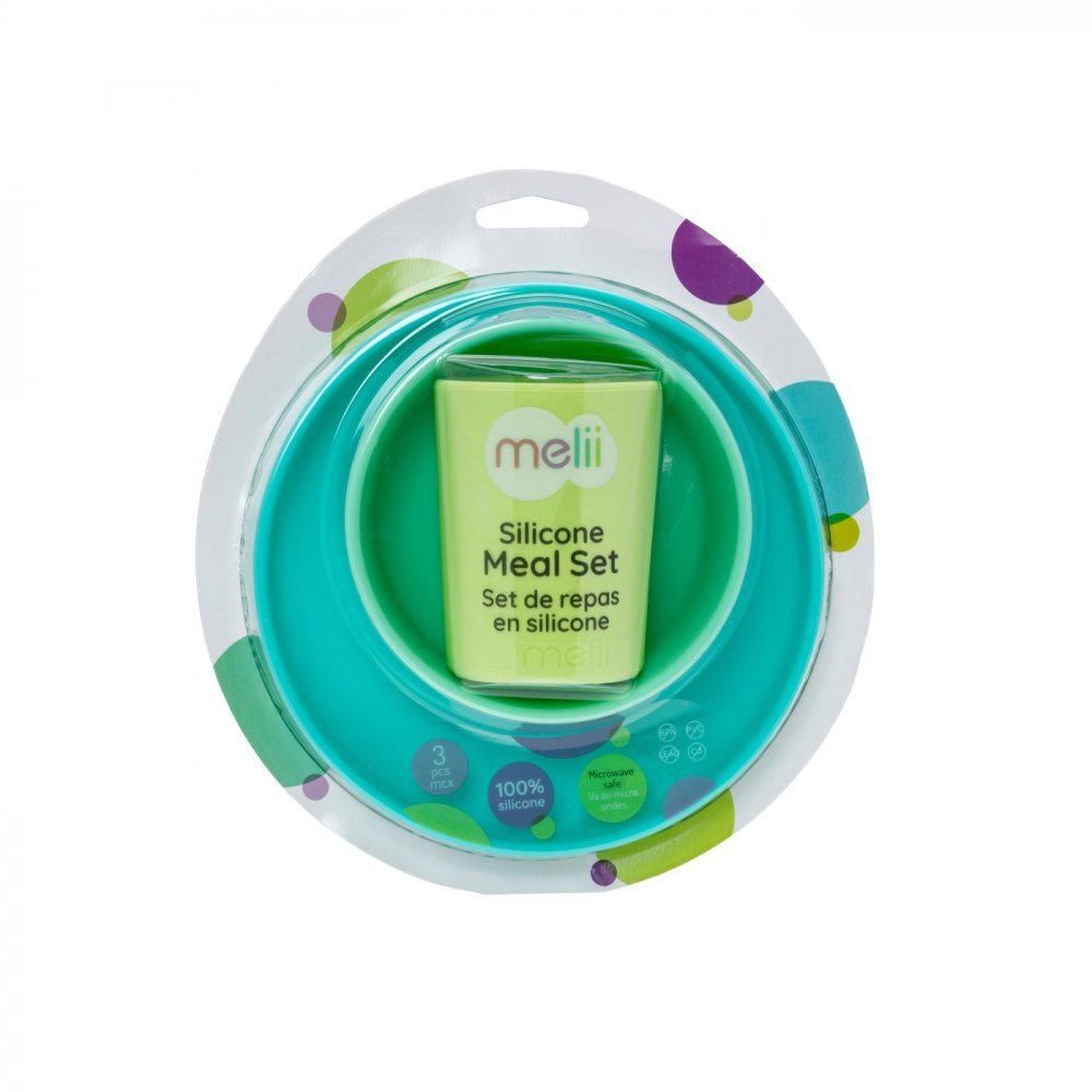 Melii Set 3 recipiente silicon hrana bebe bluelimemint