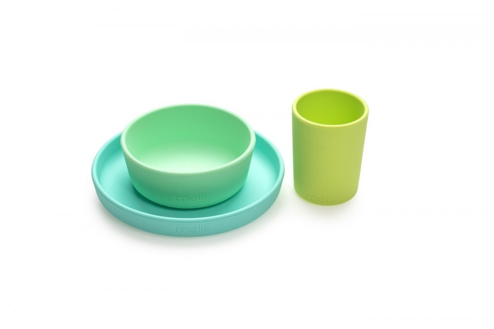 Melii Set 3 recipiente silicon hrana bebe bluelimemint