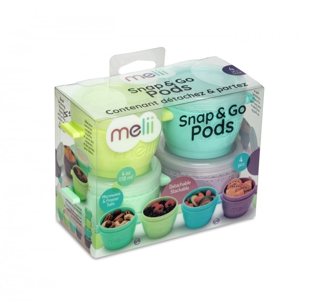 Melii Set 4 recipiente silicon SnapGo 118 ml