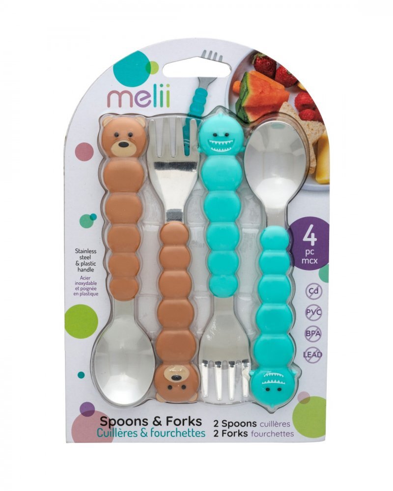 Melii Set 4 tacamuri colorate model urs si rechin