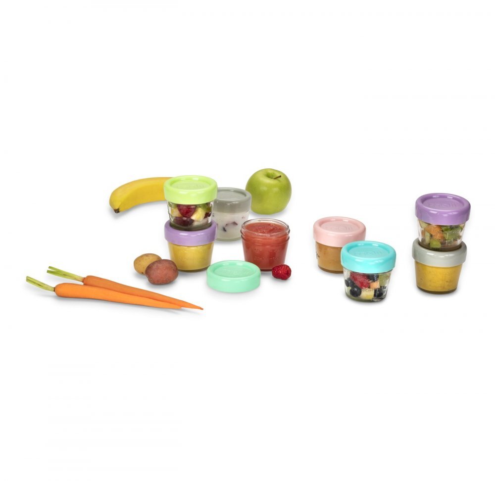 Melii Set 6 recipiente sticla pentru hrana bebe 118 ml