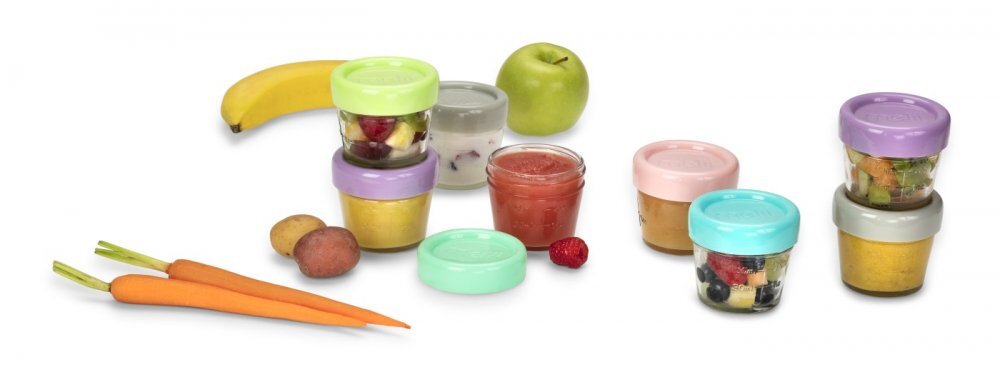 Melii Set 6 recipiente sticla pentru hrana bebe 118 ml
