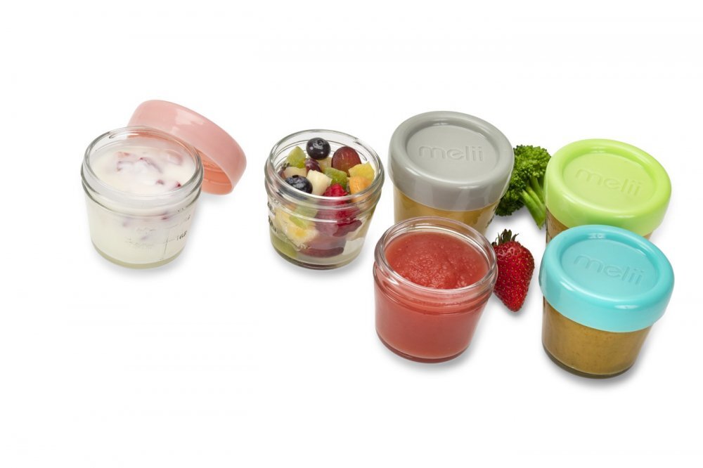 Melii Set 6 recipiente sticla pentru hrana bebe 118 ml