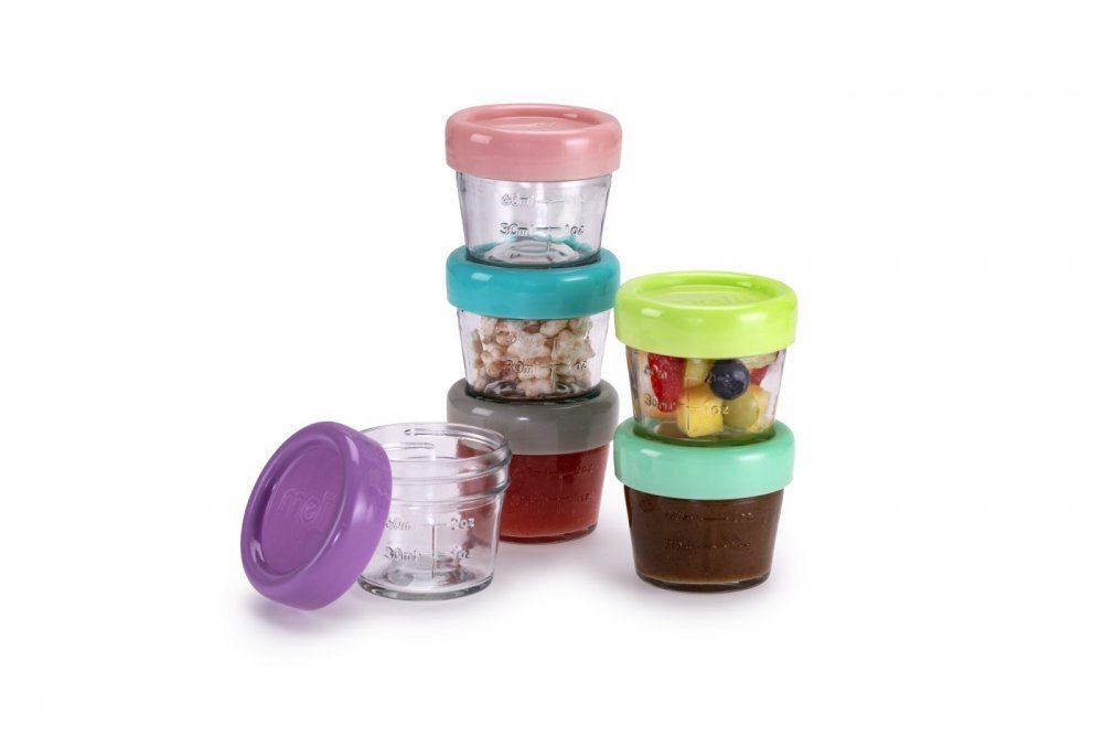 Melii Set 6 recipiente sticla pentru hrana bebe 118 ml