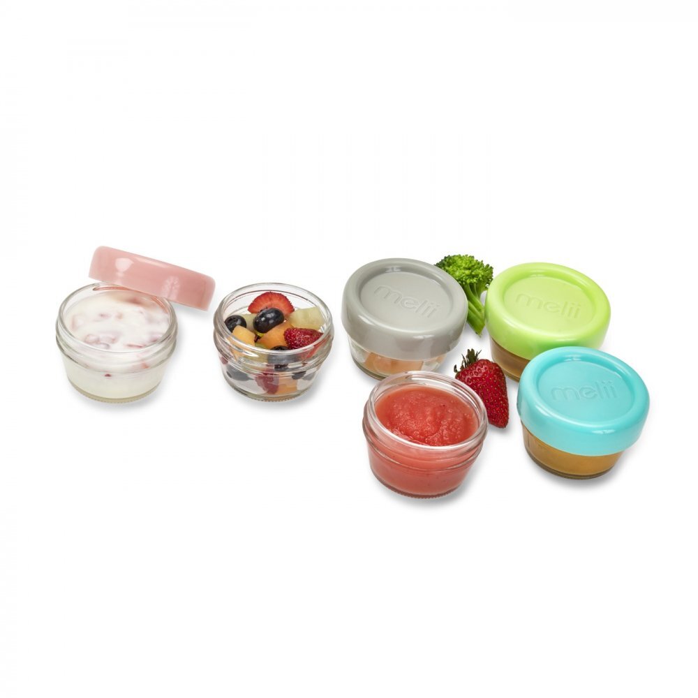 Melii Set 6 recipiente sticla pentru hrana bebe 59 ml