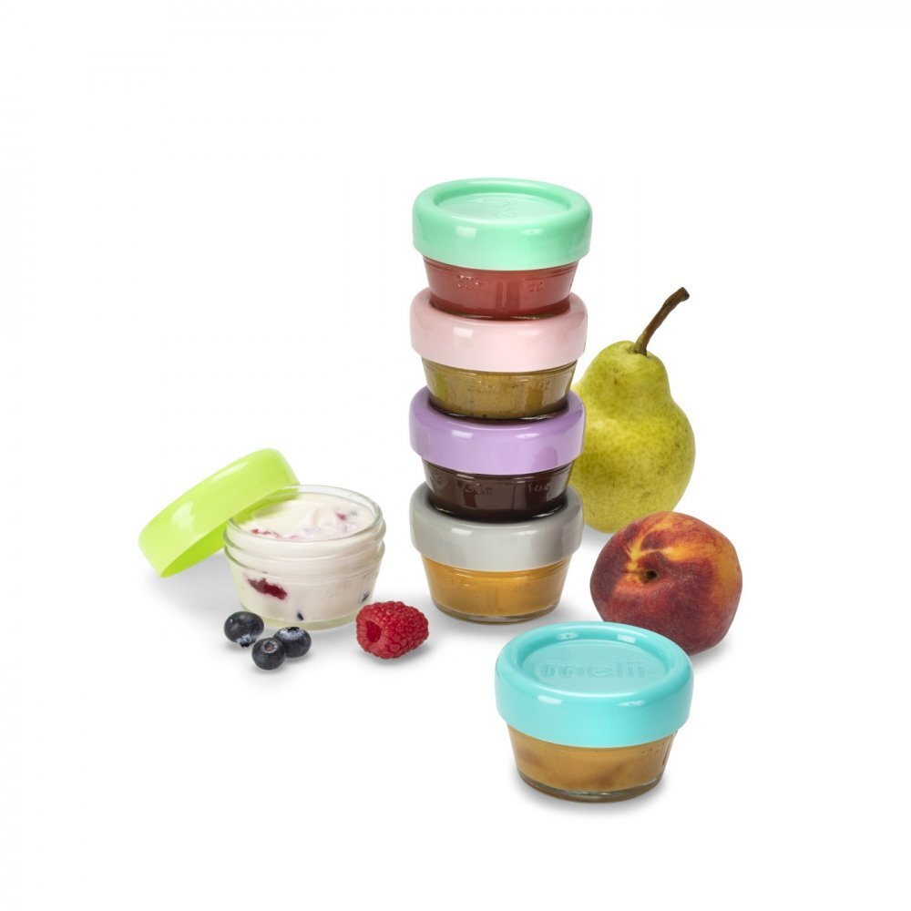 Melii Set 6 recipiente sticla pentru hrana bebe 59 ml