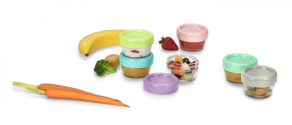 Melii Set 6 recipiente sticla pentru hrana bebe 59 ml