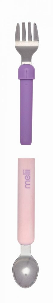 Melii Set lingurita si furculita pink-purple