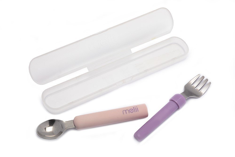 Melii Set lingurita si furculita pink-purple
