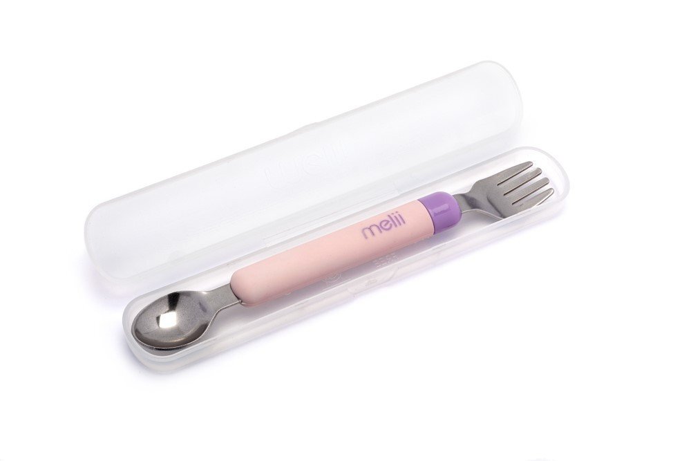 Melii Set lingurita si furculita pink-purple