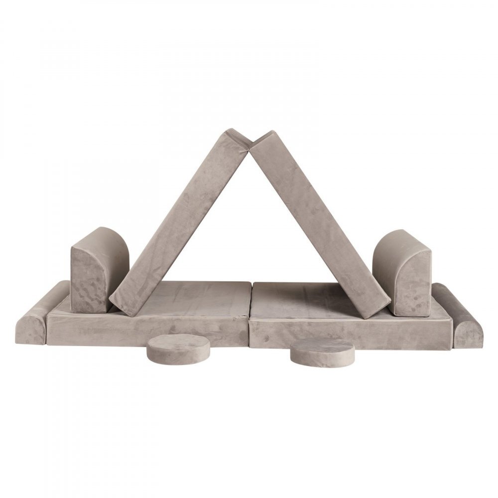 MeowBaby® Canapea playset modular Premium Velvet spuma gri