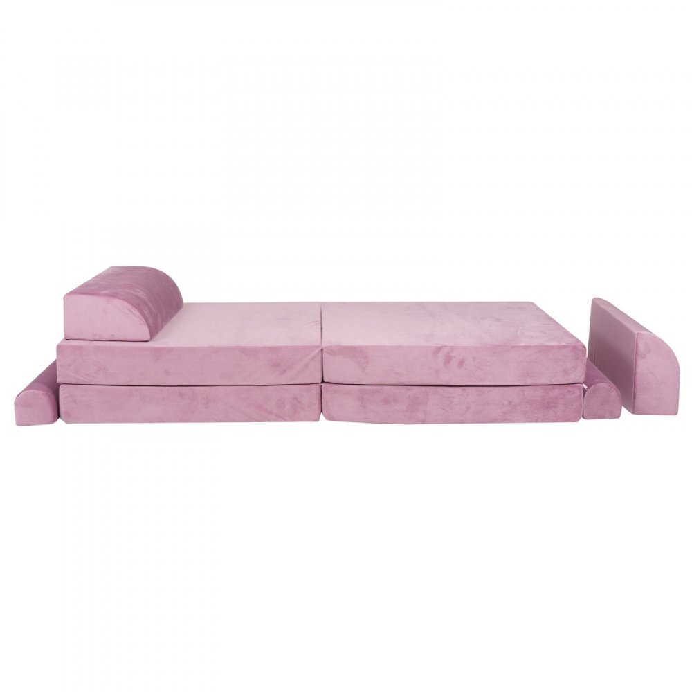 MeowBaby® Canapea playset modular Premium Velvet spuma roz