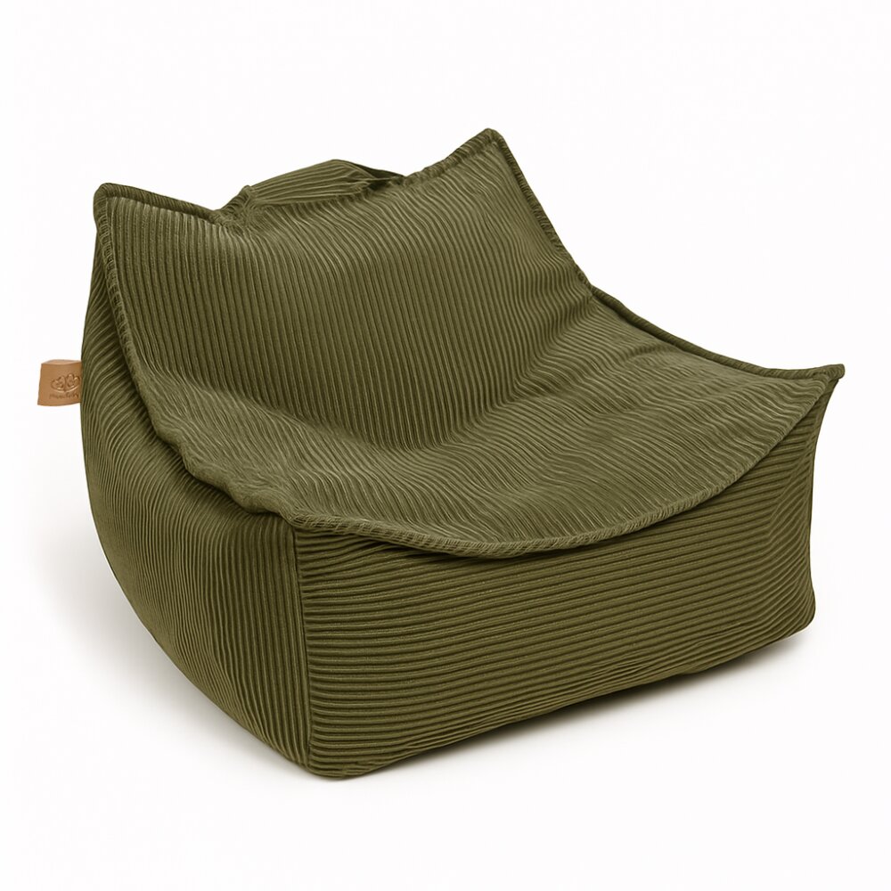 MeowBaby® Fotoliu puf MeowBaby din catifea Sako aesthetic khaki