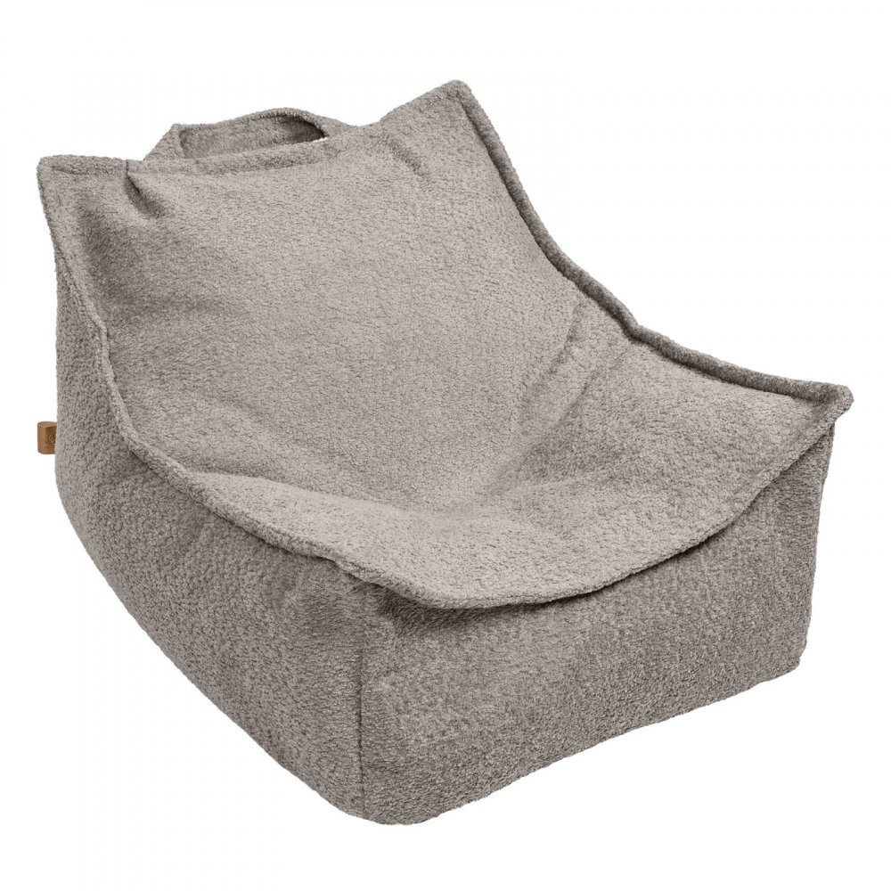MeowBaby® Fotoliu tip puf pentru copii MeowBaby boucle bej-maro deschis
