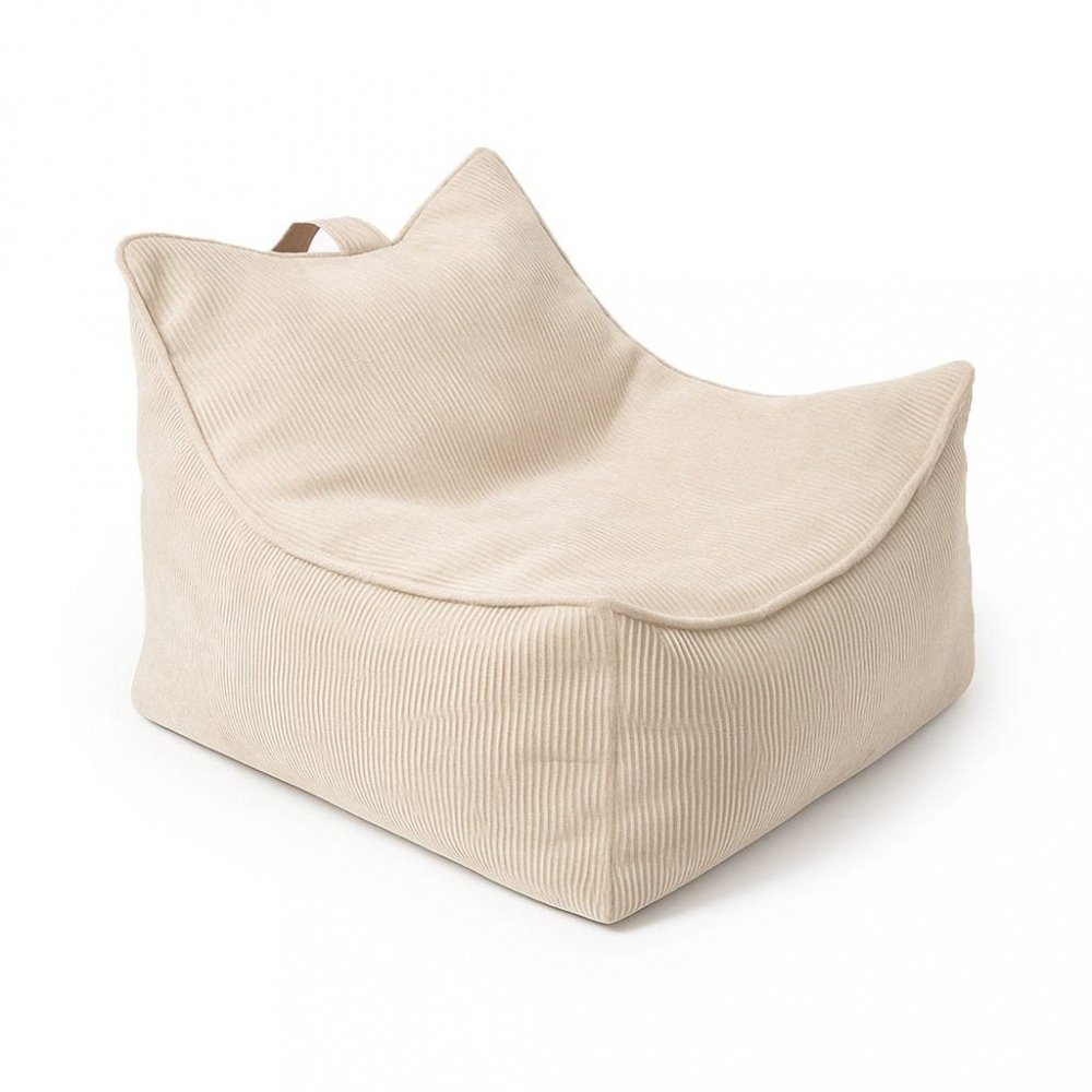 MeowBaby® Fotoliu tip puf pentru copii MeowBaby slimcord sako bag beige