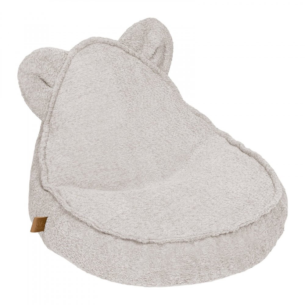 MeowBaby® Fotoliu tip puf pentru copii MeowBaby Teddy sako bag champagne ecru
