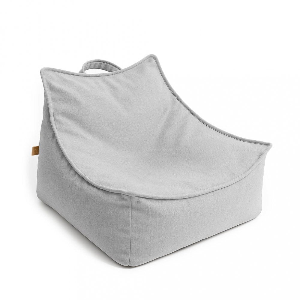 MeowBaby® Fotoliu tip puf Premium MeowBaby Outzy Sako Bag Feather Fog Gray Bean bag