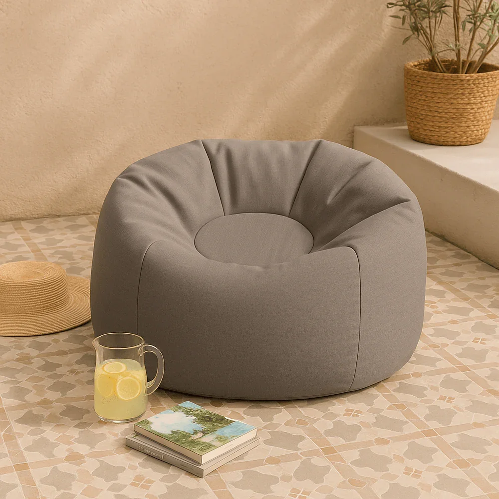 MeowBaby® Fotoliu tip puf Premium pentru copii MeowBaby Floreo Cloudberry Sky Blue Bean bag