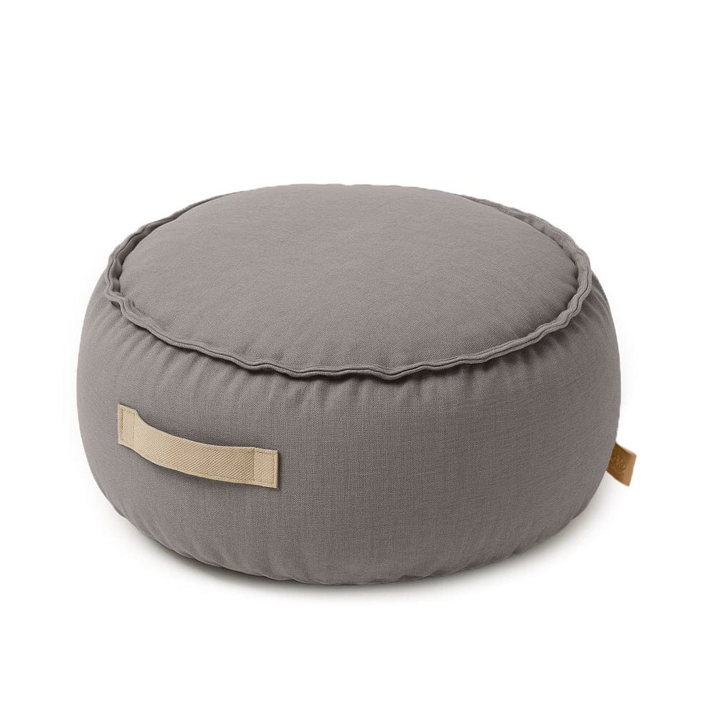 MeowBaby® Fotoliu tip puf rotund Premium MeowBaby Outzy Drift Dlay Taupe Bean bag