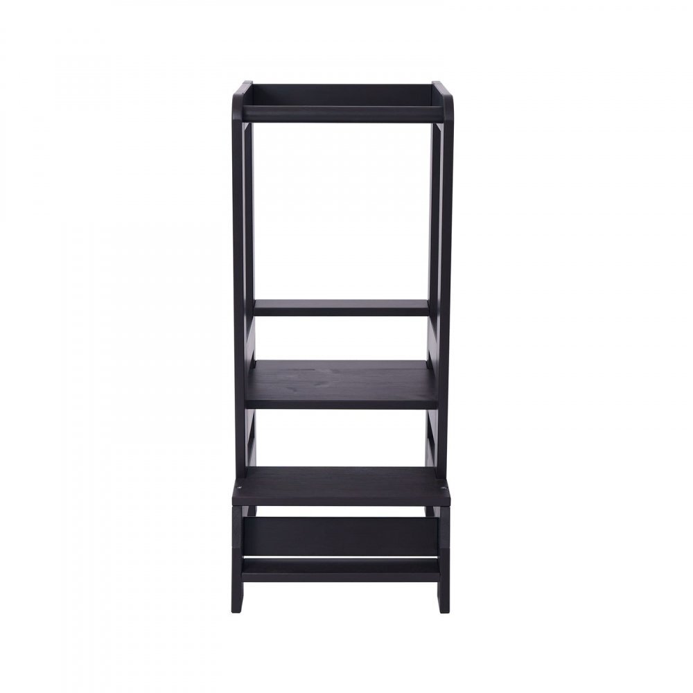 MeowBaby® Inaltator Learning Tower ajustabil ajutor de bucatarie MeowBaby lemn Negru