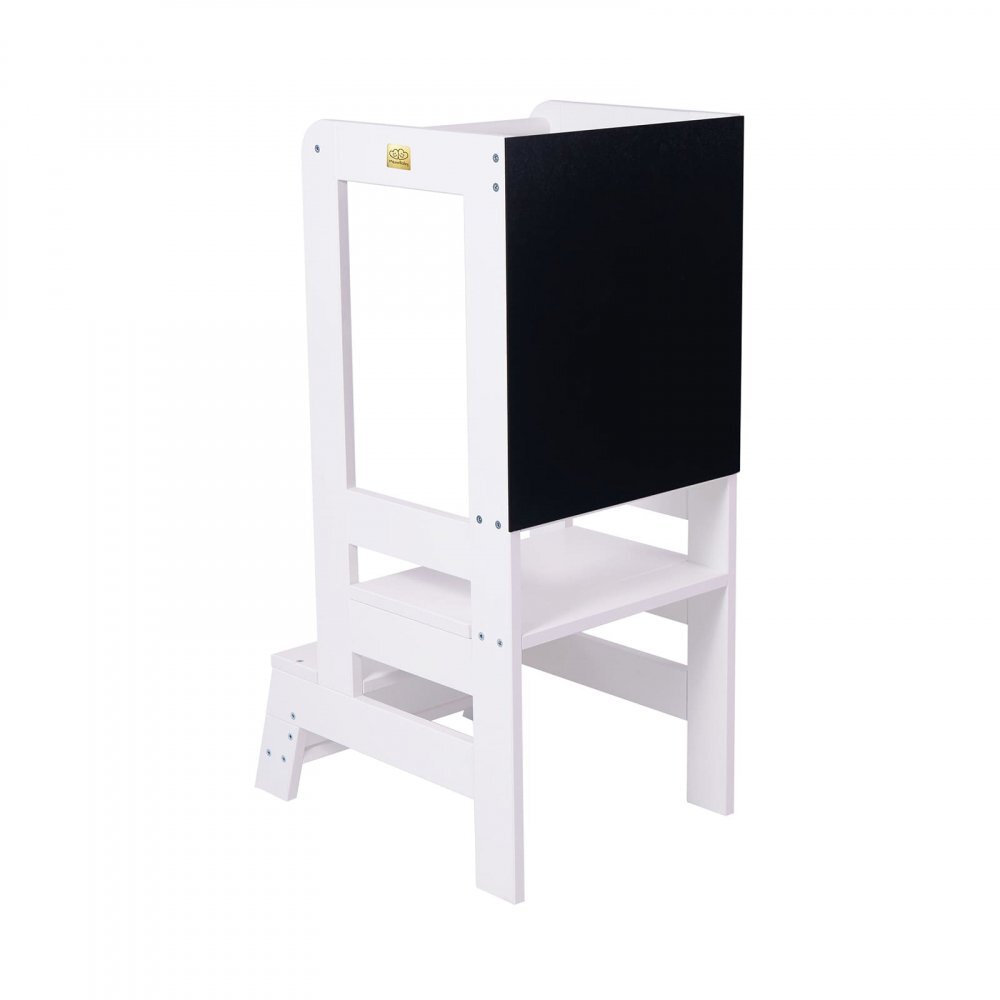 MeowBaby® Inaltator Learning Tower cu tabla de scris MeowBaby lemn Alb