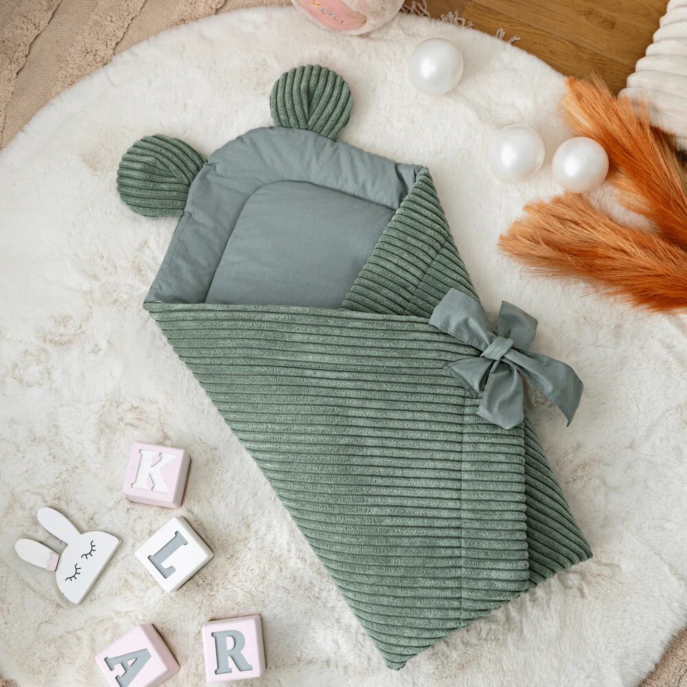 MeowBaby® Paturica de infasat pentru bebelusi MeowBaby aesthetic olive green