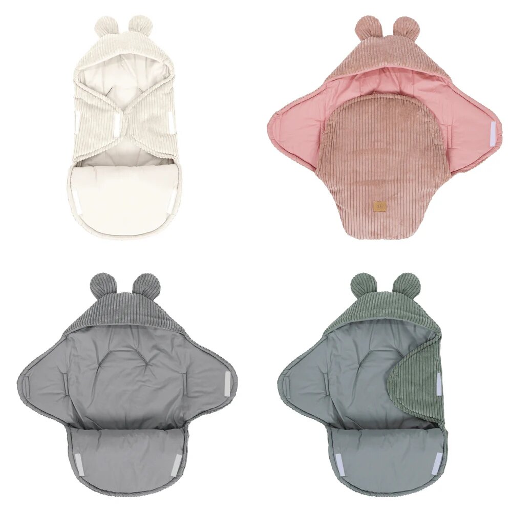 MeowBaby® Paturica pentru bebelusi MeowBaby Baby Wrap Bear Ears Aesthetic Vanilla
