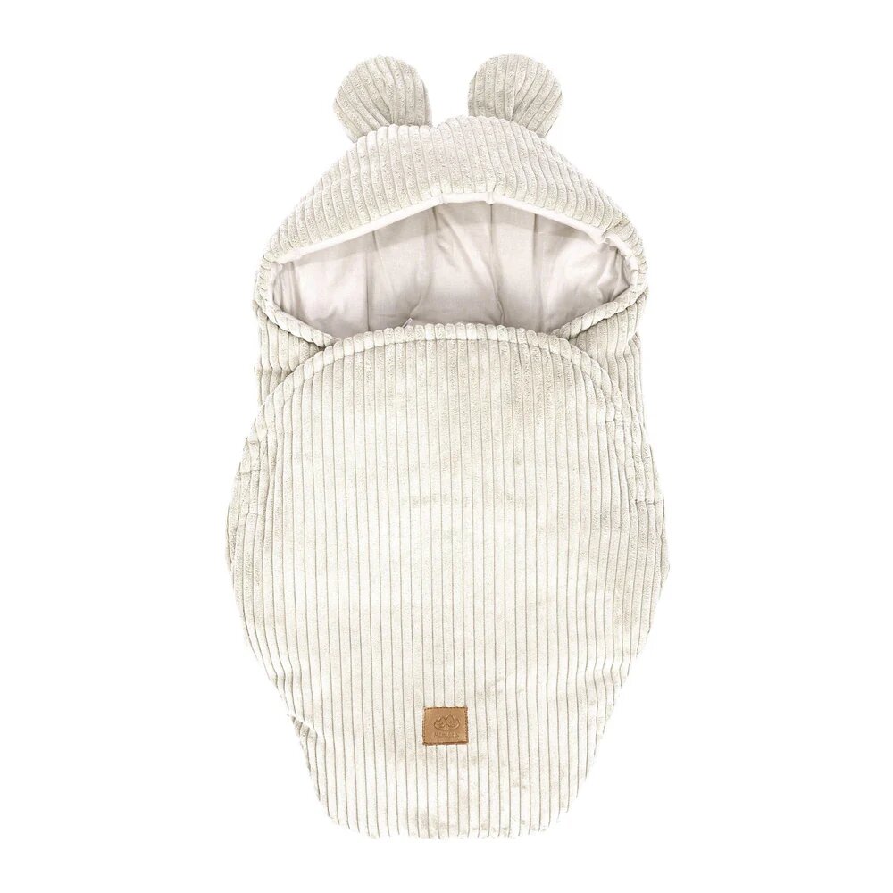MeowBaby® Paturica pentru bebelusi MeowBaby Baby Wrap Bear Ears Aesthetic Vanilla