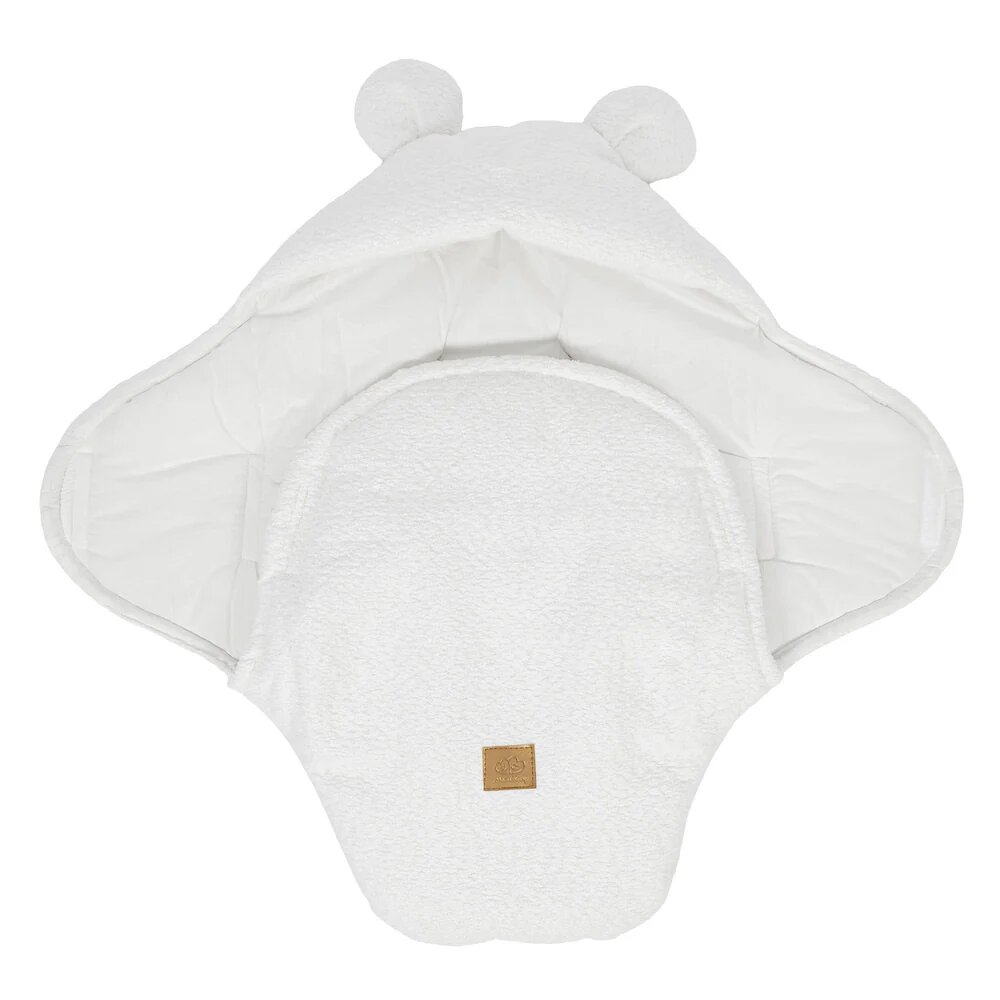 MeowBaby® Paturica pentru bebelusi teddy ears alb