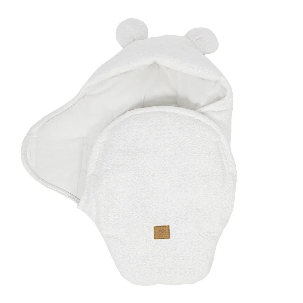 MeowBaby® Paturica pentru bebelusi teddy ears alb