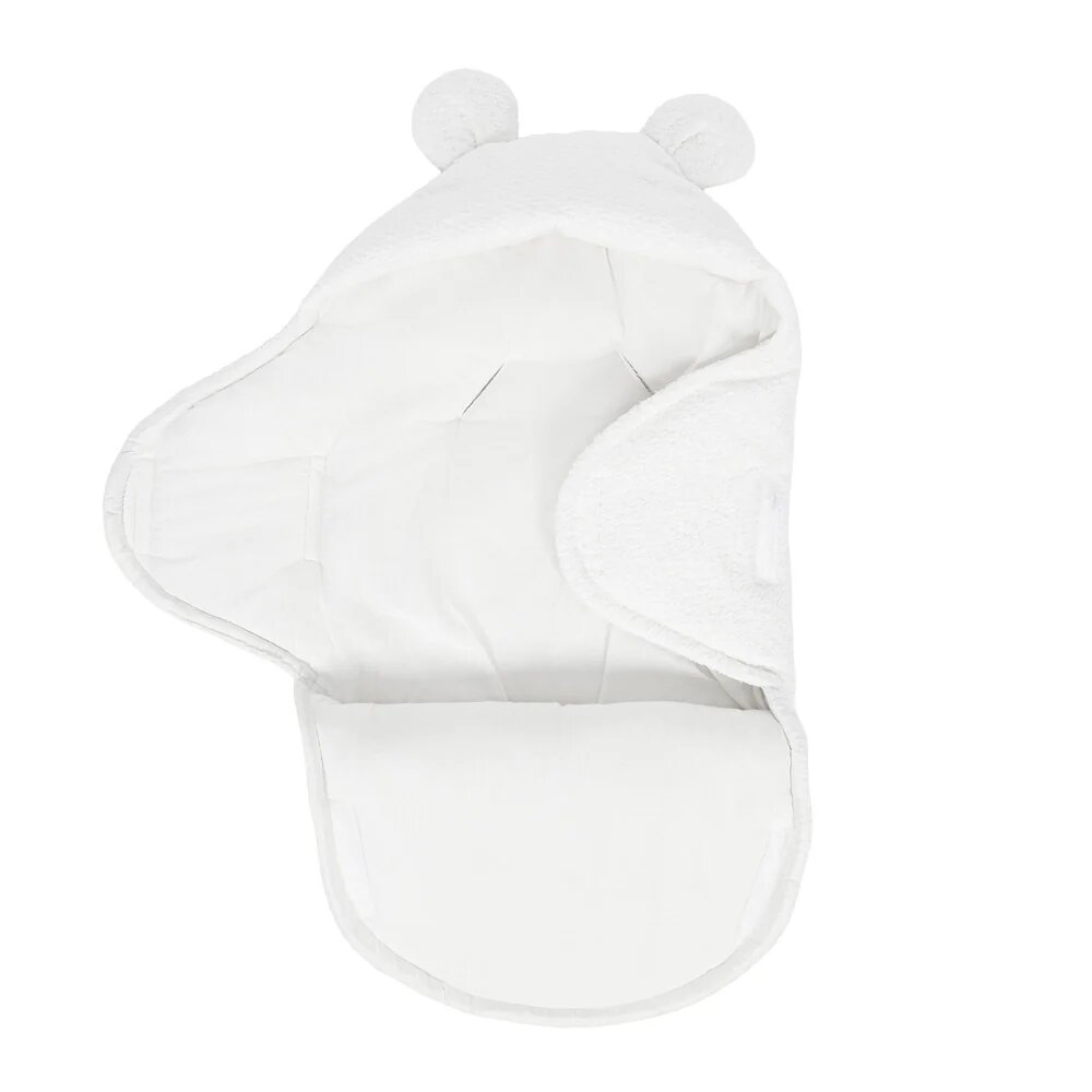 MeowBaby® Paturica pentru bebelusi teddy ears alb