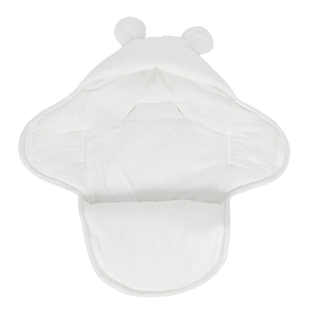 MeowBaby® Paturica pentru bebelusi teddy ears alb
