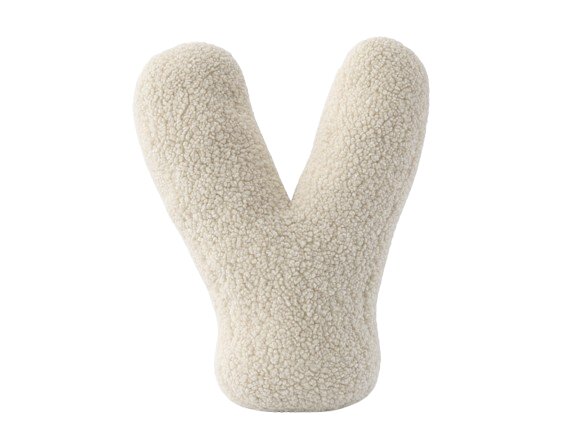 MeowBaby® Perna decorativa litera Y MeowBaby Bearly Plus Teddy cream 40 x 38 cm