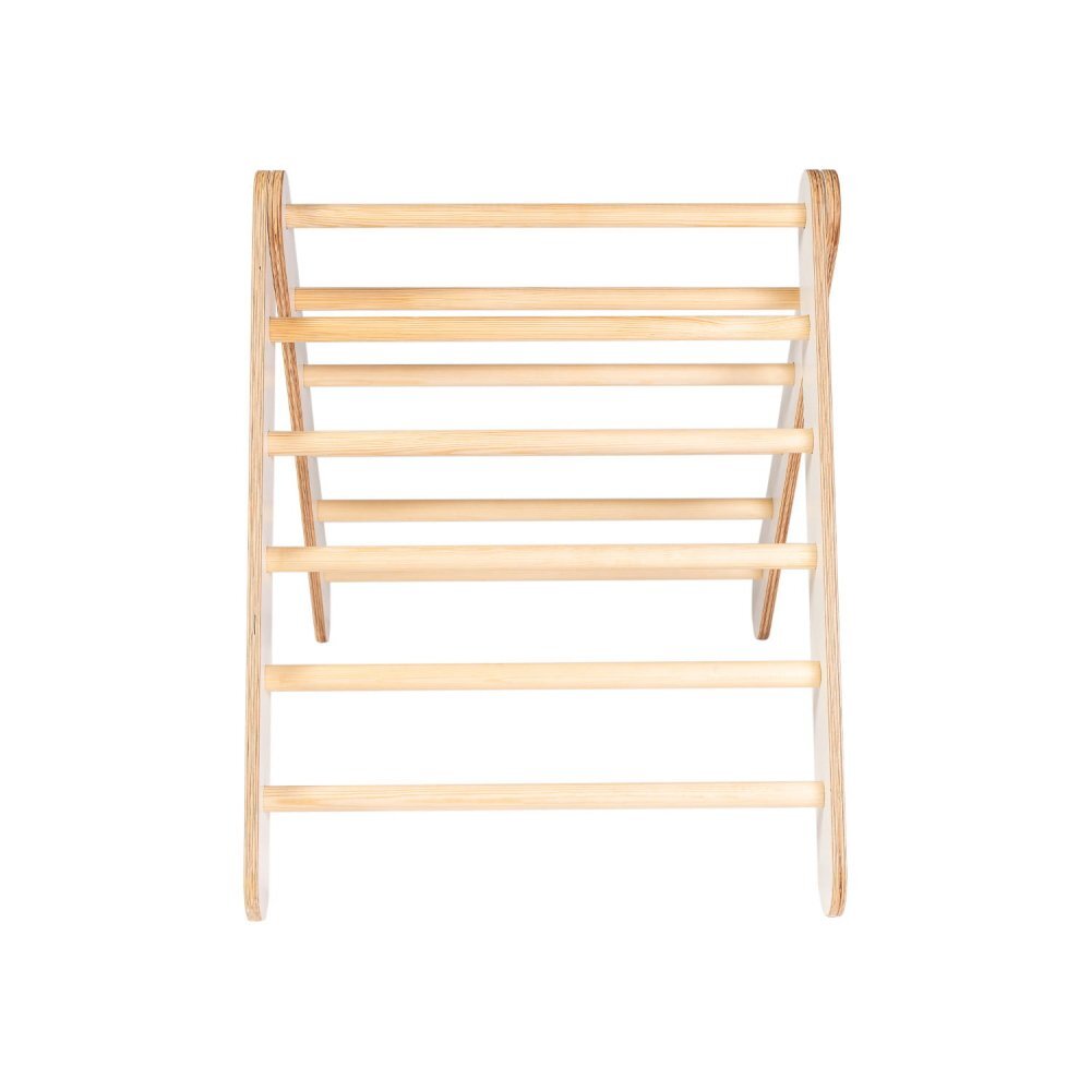 MeowBaby® Scara din lemn pentru copii triunghi de catarare tip Pikler Montessori alb MeowBaby
