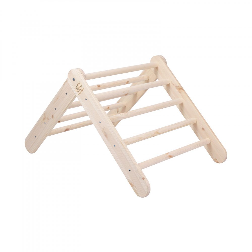 MeowBaby® Scara din lemn pentru copii Triunghi de catarare tip Pikler Montessori Natural
