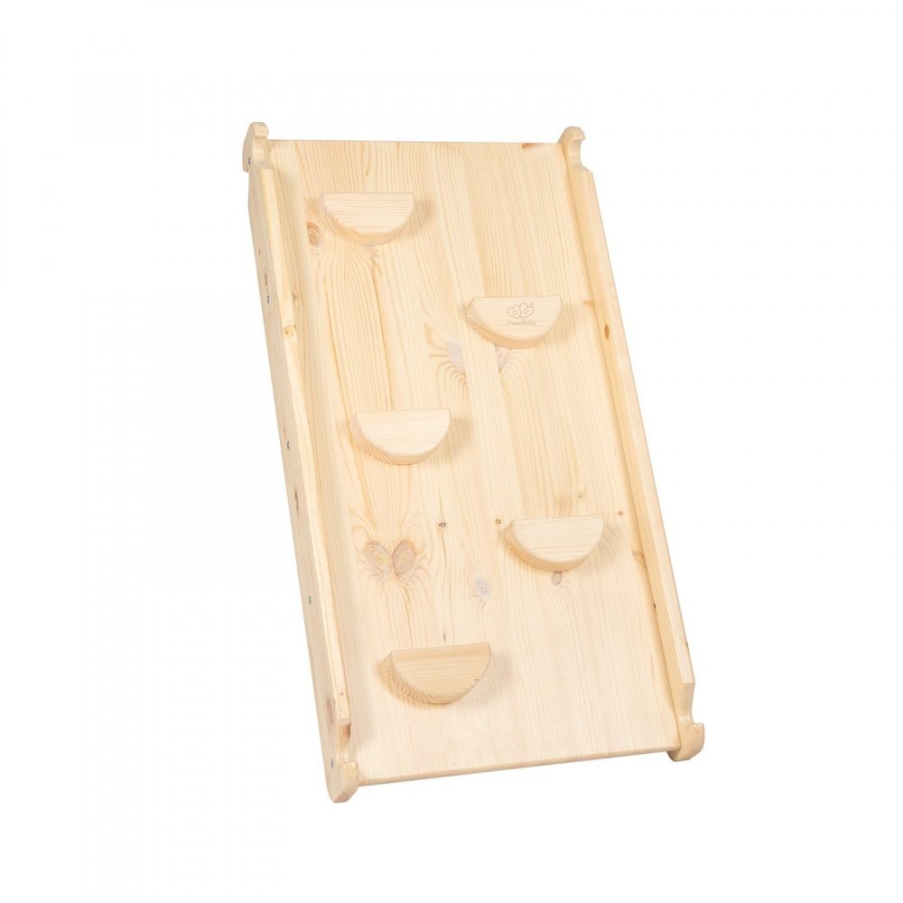 MeowBaby® Tobogan si perete de catarare Meowbaby 2 in 1 din lemn natural